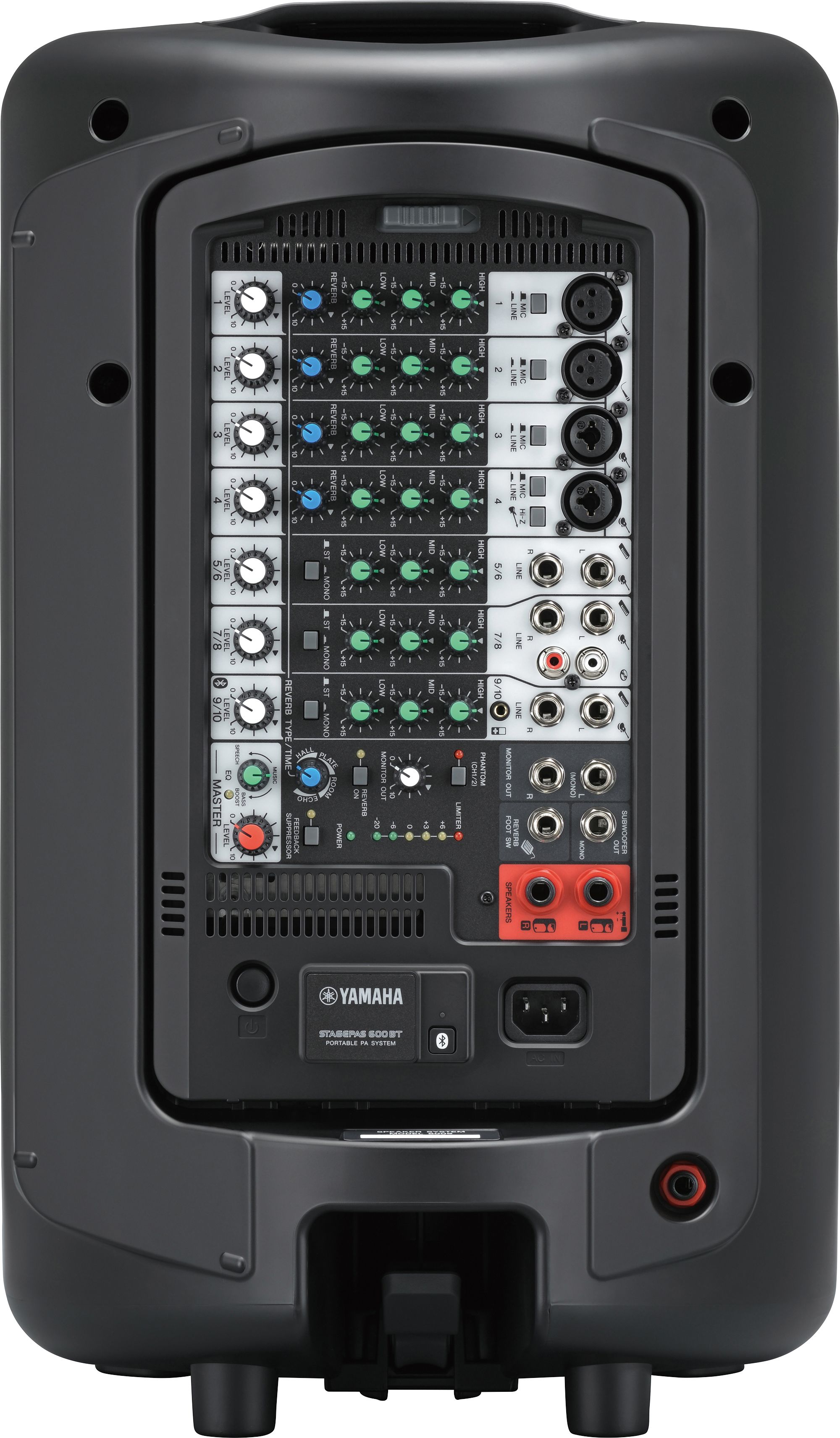 Yamaha STAGEPAS 600BT Portable PA System With Bluetooth 680W With Reverb, 1Ch Mixer, 2 Speakers- 10" LF/1.4" HF and Built-in Stand Mounts - Each