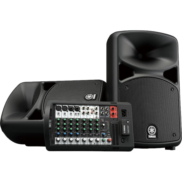 Yamaha STAGEPAS 600BT Portable PA System With Bluetooth 680W With Reverb, 1Ch Mixer, 2 Speakers- 10" LF/1.4" HF and Built-in Stand Mounts - Each