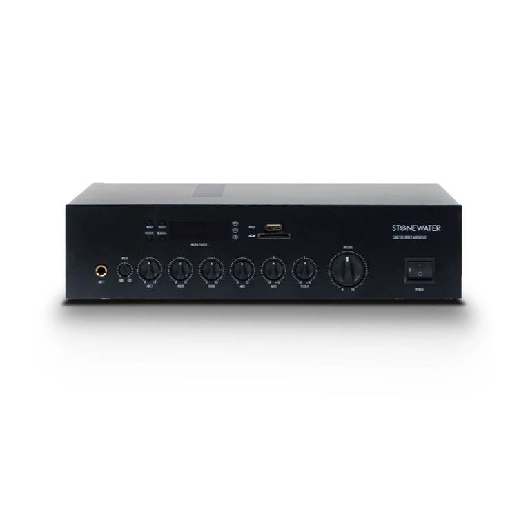 Stonewater SMX120 120W 100V Amplifier with 3 Mic, 1 Line, BT, USB, Echo effect - Each