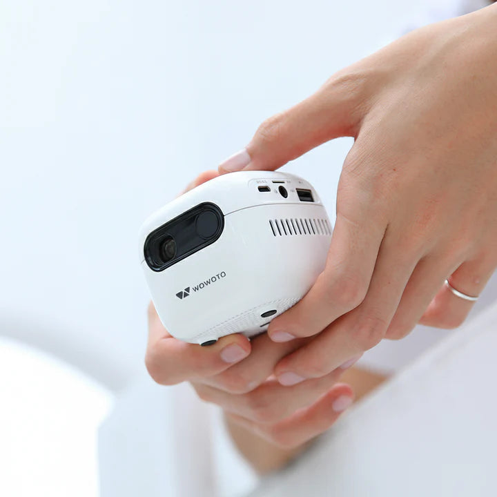 WOWOTO Q8 Premium High-Performance Smart Portable Projector with Android OS, Dual-Band Wi-Fi, Bluetooth & 1080p/4K Support