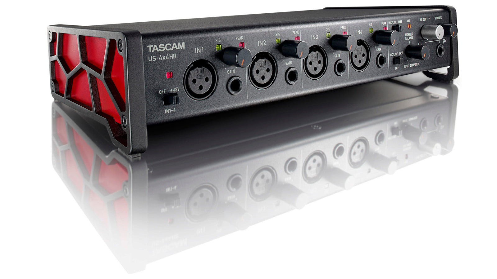 TASCAM US-4x4HR Professional 4-In/4-Out USB Audio Interface with Ultra-HDDA Preamps, MIDI, and 192 kHz Support