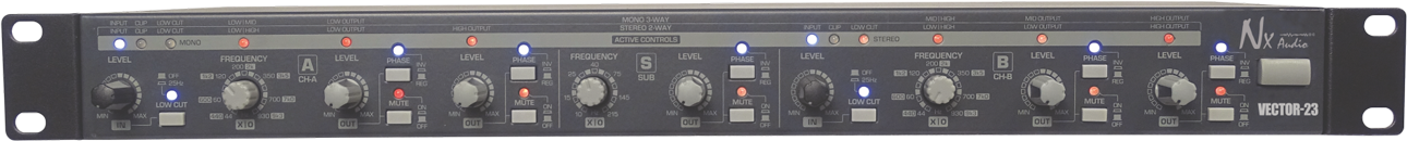 NX Audio VECTOR-23 High-Precision Active Crossover with Output Limiters