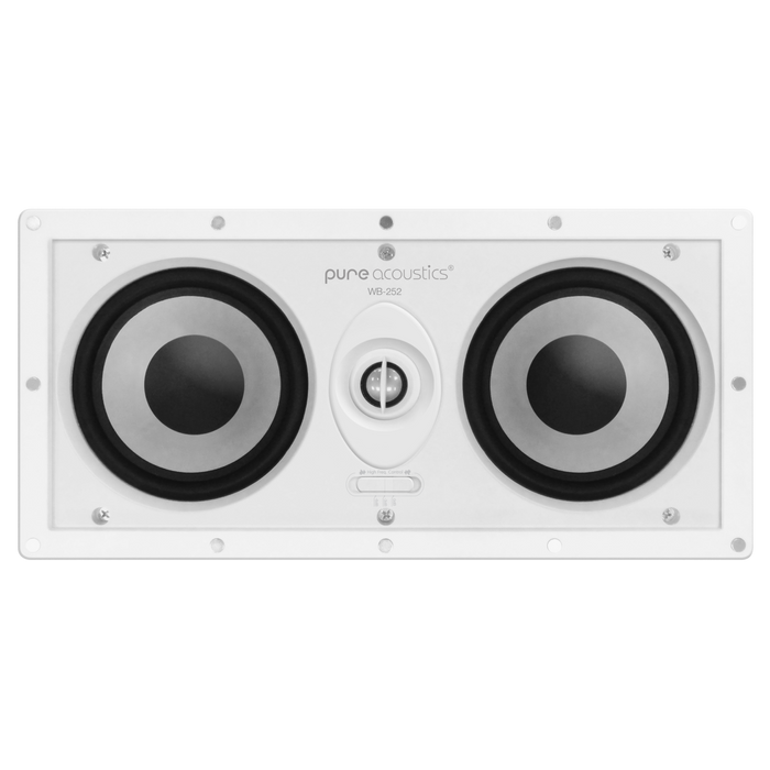 Pure Acoustics WB-252  165W 5.25 "  LCR In-Wall Speaker with Lay-flat Magnetic Grill High Performance Sound Superior Design- Each