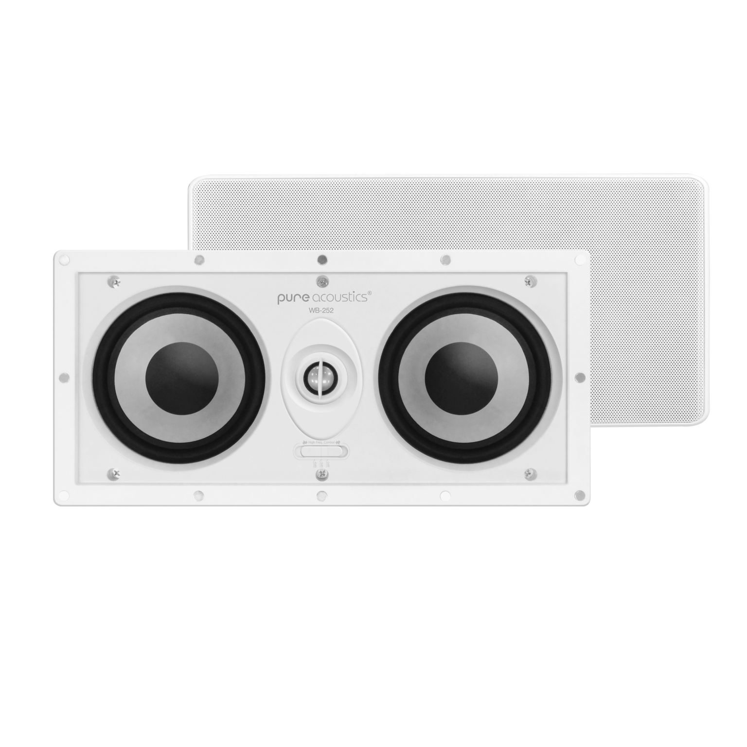 Pure Acoustics WB-252  165W 5.25 "  LCR In-Wall Speaker with Lay-flat Magnetic Grill High Performance Sound Superior Design- Each