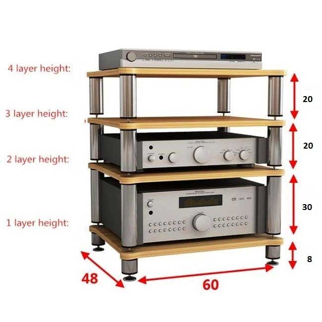 Zeta Hi-Fi Audio Rack Premium Audio Rack with High-End Features ,Weight Capacity: 45 Kg Per Shelf