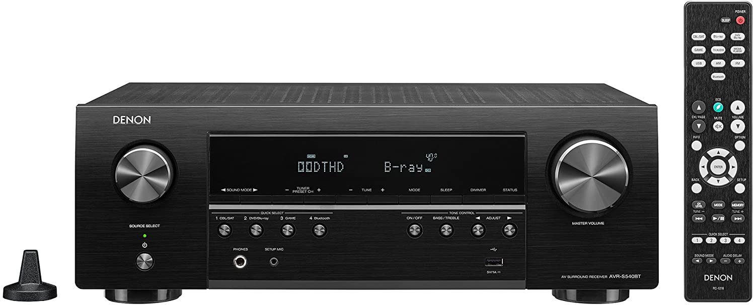 Denon AVR x250BT 5.2 Ch. Audio-Video Receiver 130w x 5 Bluetooth HDMI 4K DTS-HD True-HD  HDCP2.2 ARC - Best Home Theatre Systems - Audiomaxx India