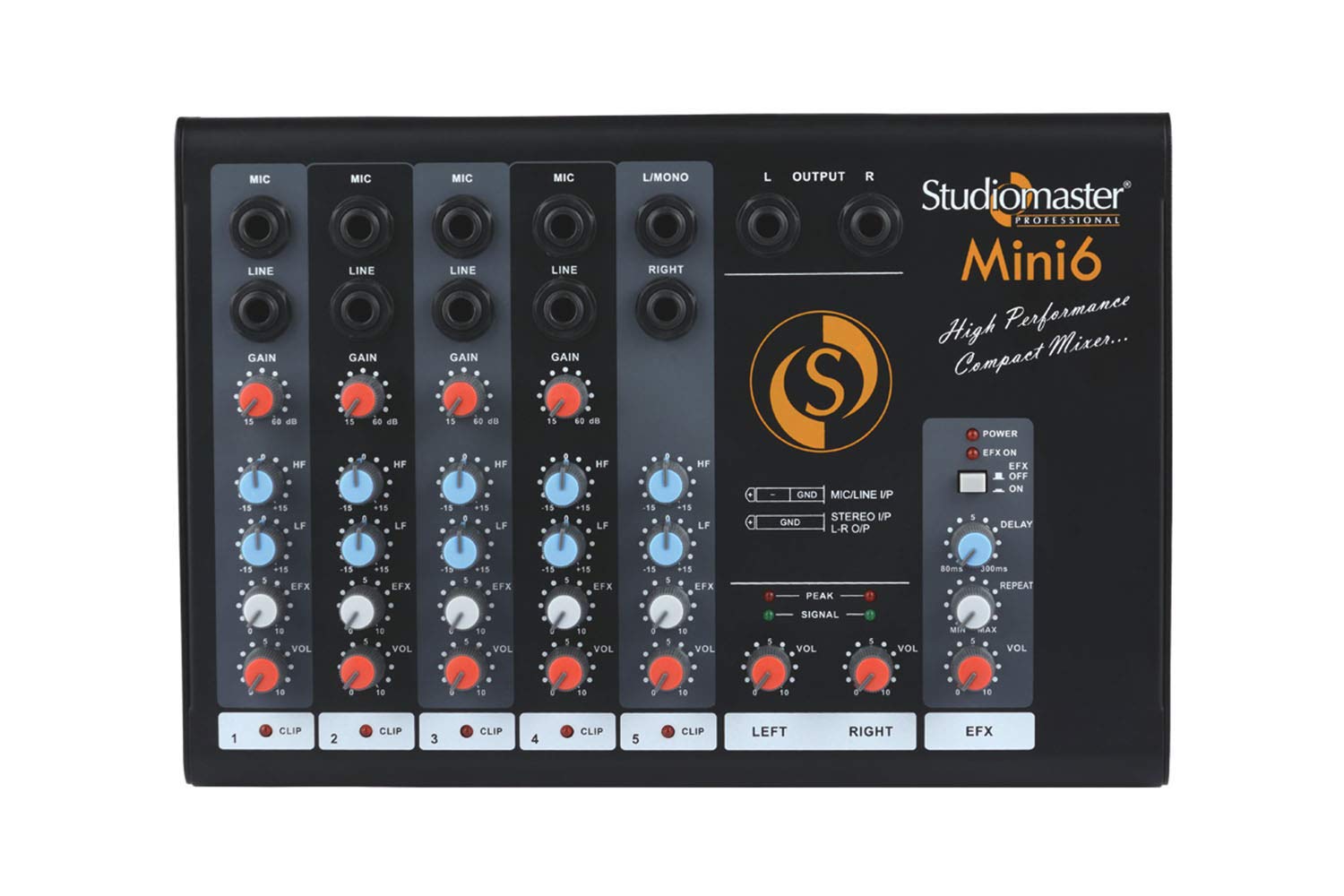 StudioMaster Min-6 Mixer With  Wireless Microphones Karaoke Package - #KK0002