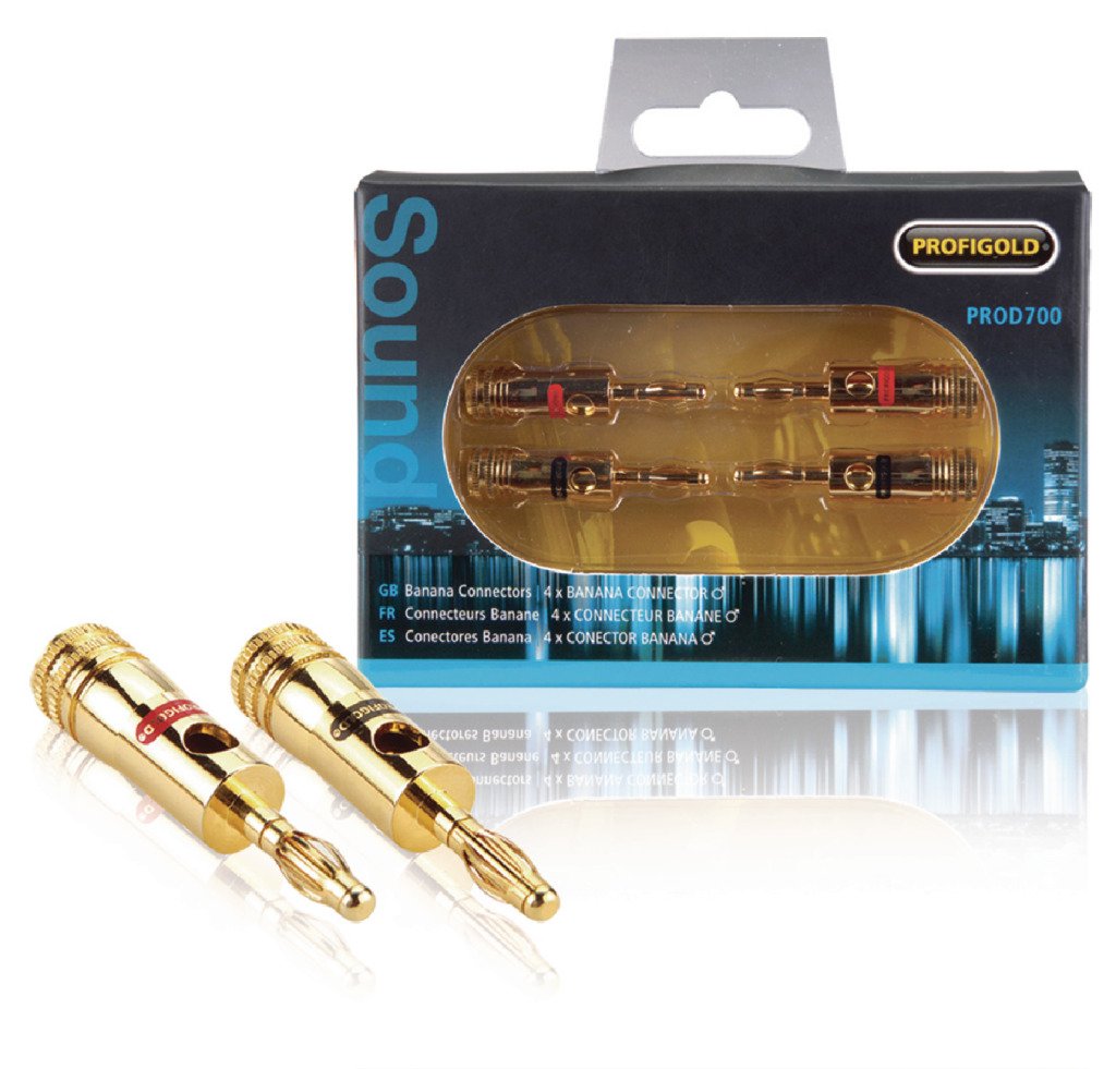 Profigold PROD-700 PG SKY 4 Pcs Gold Plated High Quality Banana Plugs