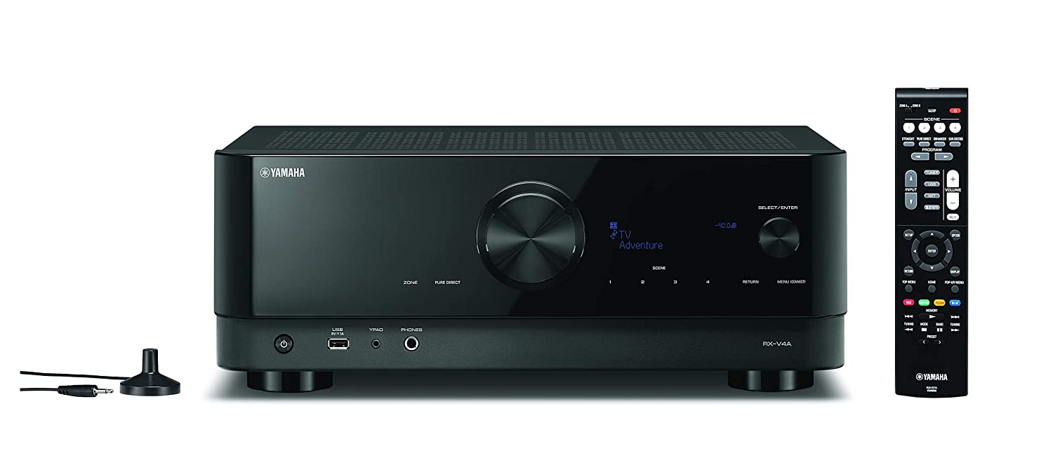 Yamaha AVR RXV4A 5.2-Ch Home Theater Receiver With 8K hdmi. Wi-Fi®, Bluetooth®, Apple AirPlay® 2, and Amazon Alexa Compatibility