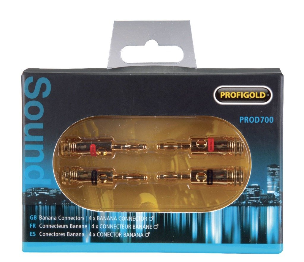 Profigold PROD-700 PG SKY 4 Pcs Gold Plated High Quality Banana Plugs