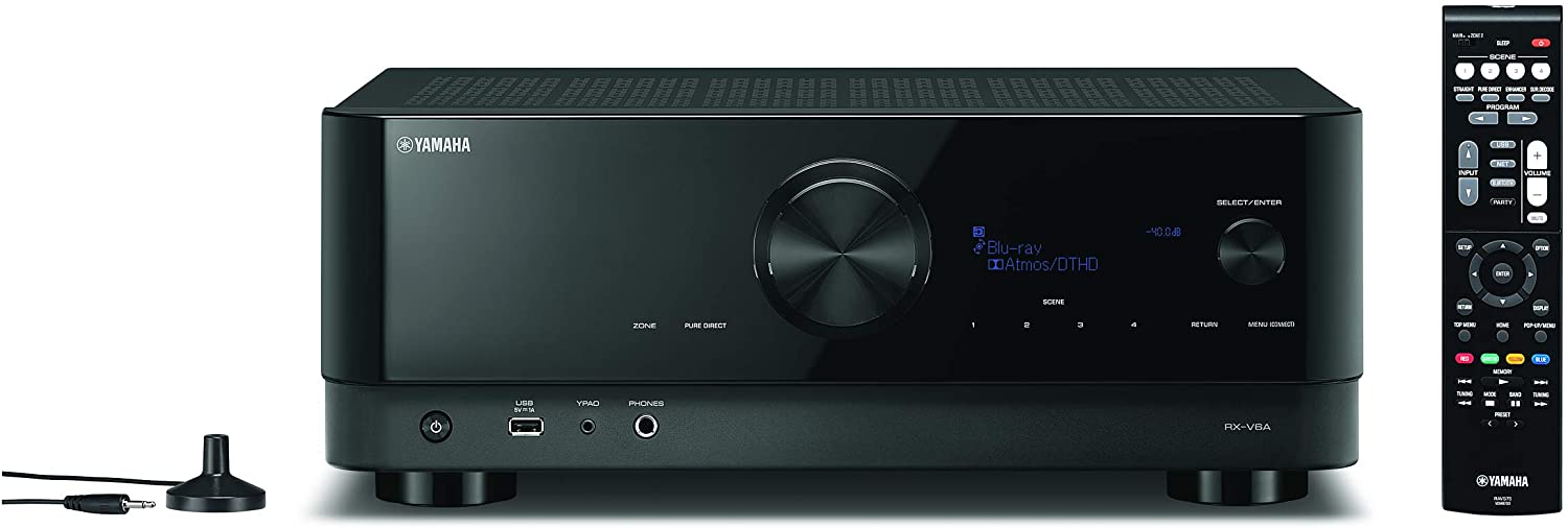 YAMAHA RXV6A 7.2-Channel AV Receiver with Dolby Atmos, WiFi, Bluetooth, AM/FM, Dual Zone and MusicCast