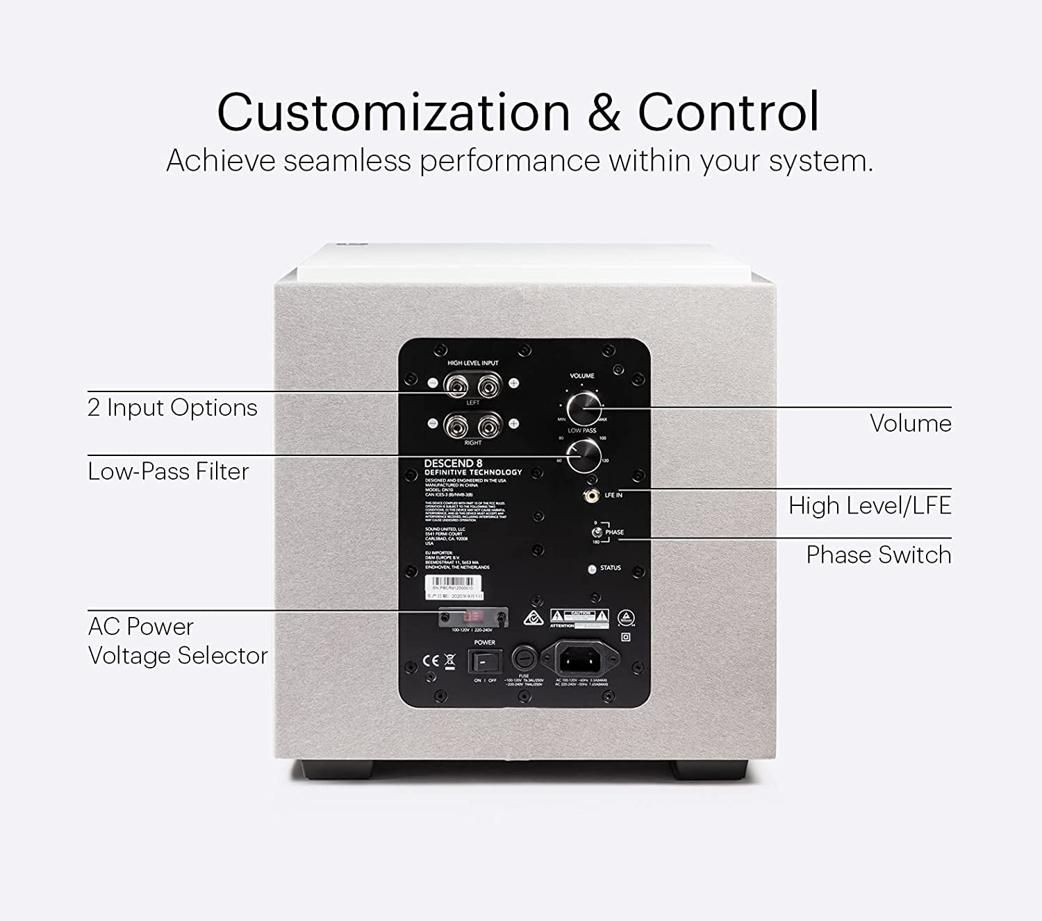 Definitive Technology Descend DN8 Compact Powered Subwoofer