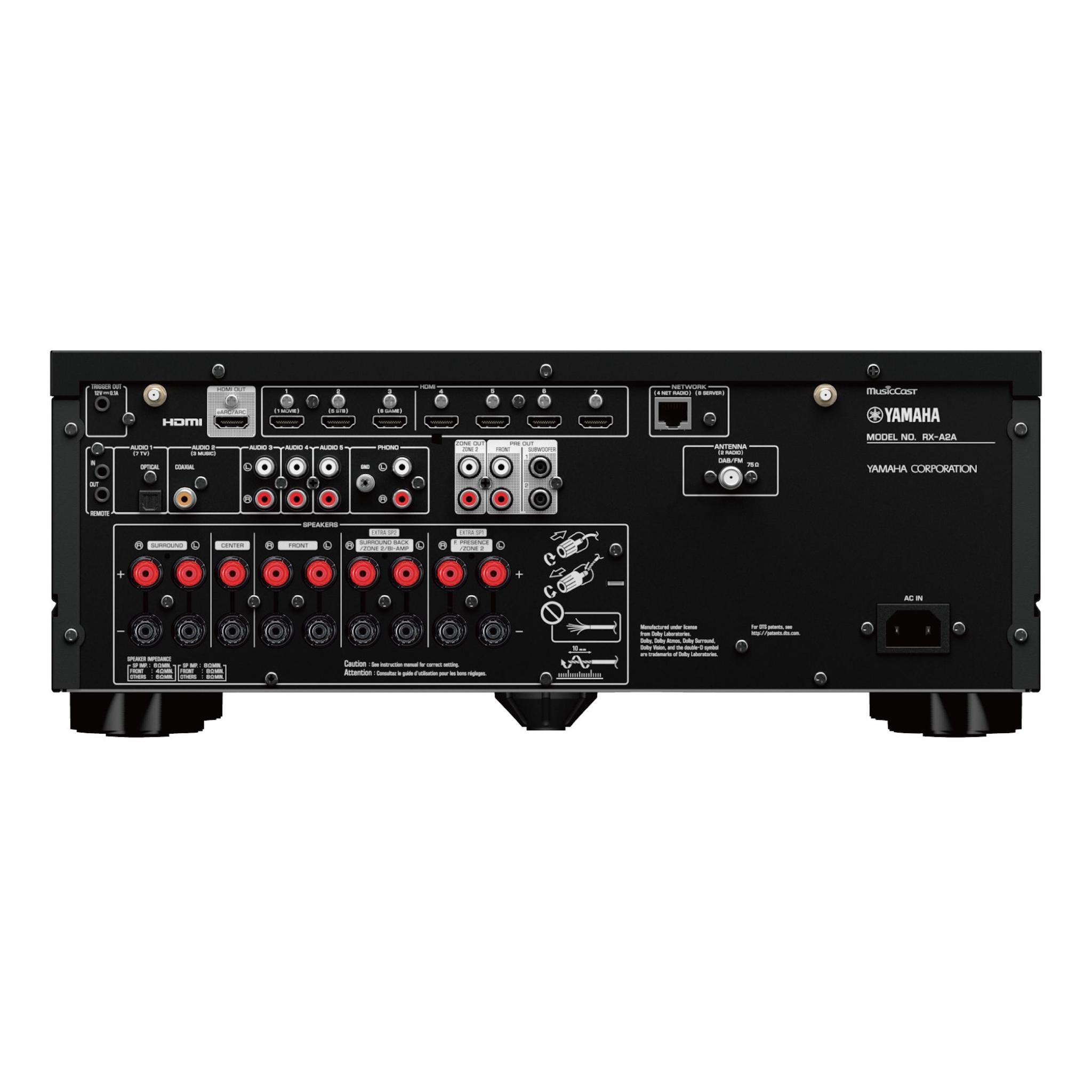 Yamaha RXA2A AVENTAGE 7.2-Ch Home Theater Receiver With Dolby Atmos®, Wi-Fi®, Bluetooth®, Apple AirPlay® 2, and Amazon Alexa Compatibility