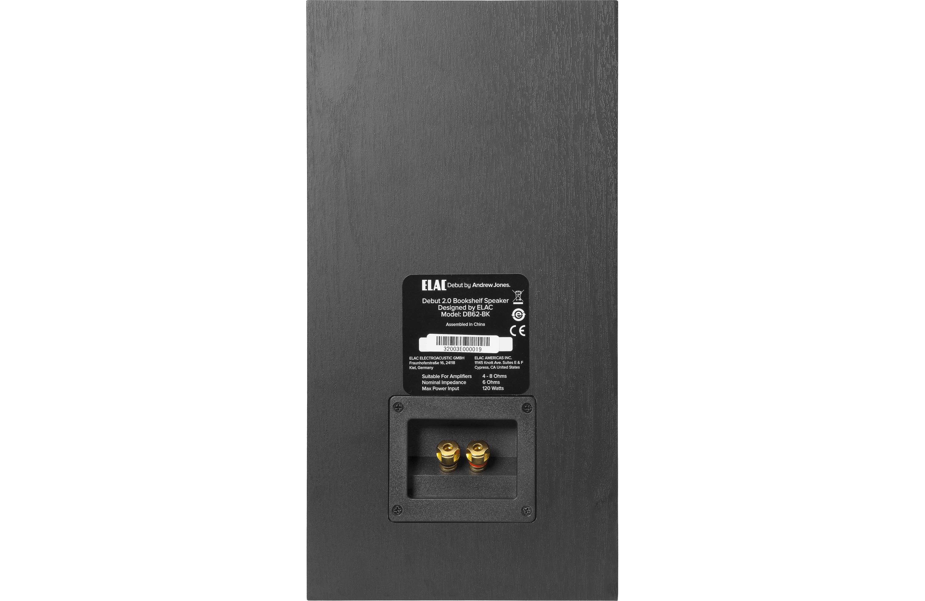 ELAC Debut 2.0 B6.2 Bookshelf Speakers Pair - Black - Best Home Theatre Systems - Audiomaxx India