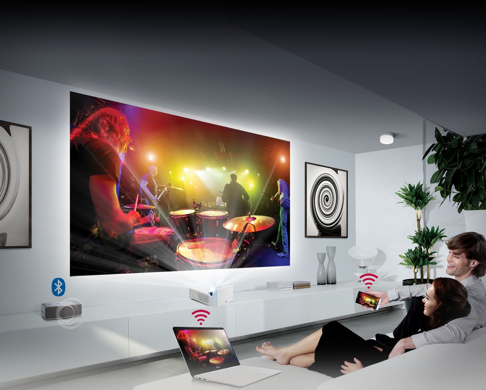 LG-HF65LG CineBeam UST LED FHD Ultra Short Throw Laser Projector RGB LED 150,000:1