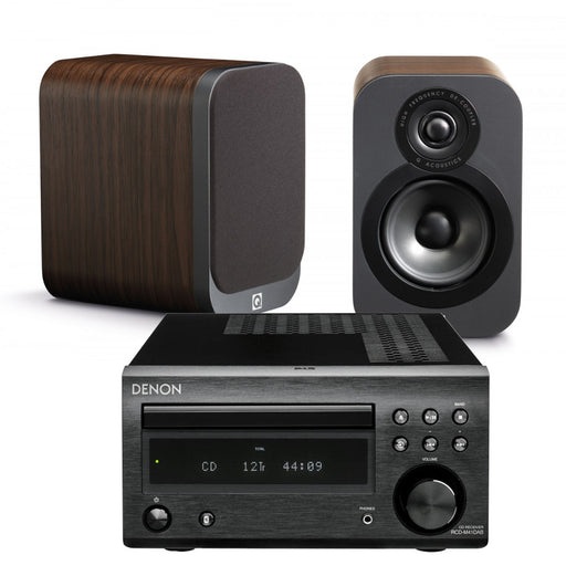 Denon RCD M41 Hi-Fi Amplifier CD Bluetooth Receiver + Q Acoustics Q3020i Bookshelf Speakers - 2.0 Stereo Music System # AM200005 - Best Home Theatre Systems - Audiomaxx India
