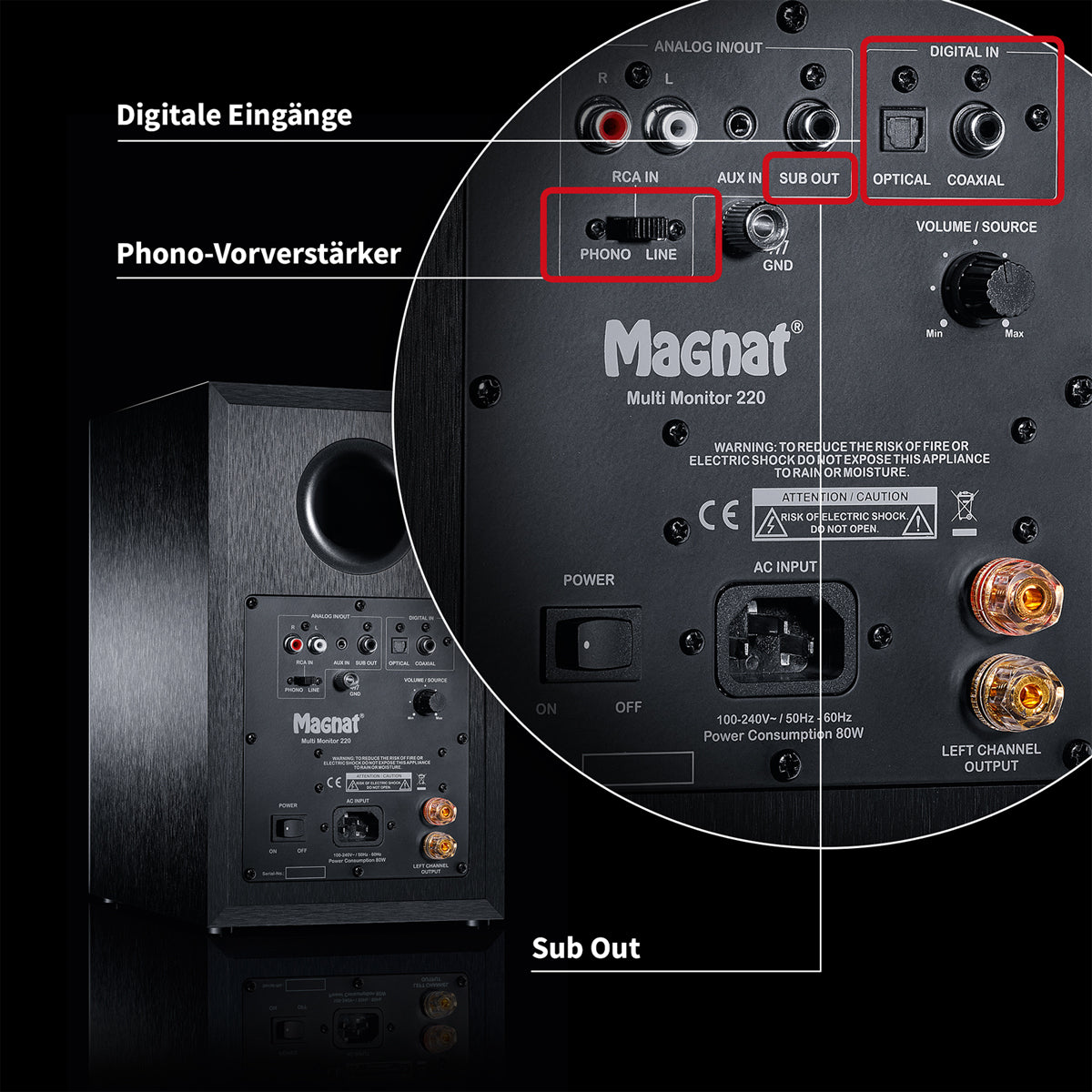 Magnat Multi Monitor 220 - Active Bookshelf Speaker - Pair