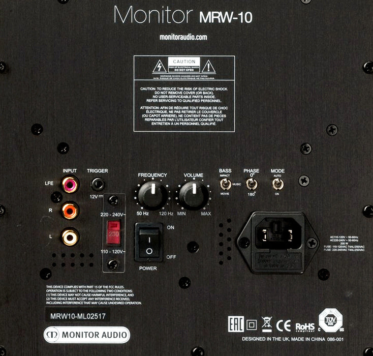 Monitor Audio MRW 10 Subwoofer 100w Active Powered - Black - Best Home Theatre Systems - Audiomaxx India