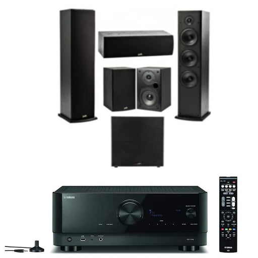 Yamaha RXV4A Audio-Video Receiver With Polk Audio T50 Fusion Speaker Set  - Dolby 5.1 Home Theater Package # AM501021