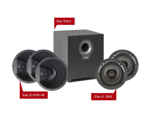 Elac In-Ceiling Speaker Package With Directionally Angled Inceiling Speakers -Dolby 5.1 Surround Sound Speakers Package # SP007 - Best Home Theatre Systems - Audiomaxx India
