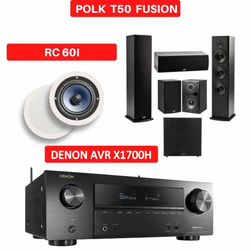 Denon X1700H With Polk Audio T50 Fusion  Dolby Atmos 7.1 Home Theater Package #AM701007 - Audiomaxx India