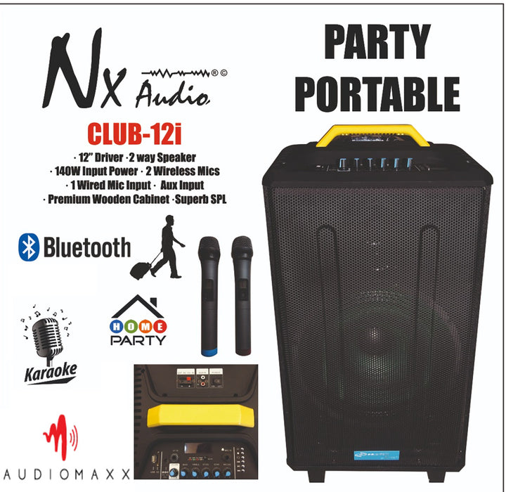 NX Audio  CLUB 12i - 12 Inchs, 2 Way Powered Speaker, 140W RMS