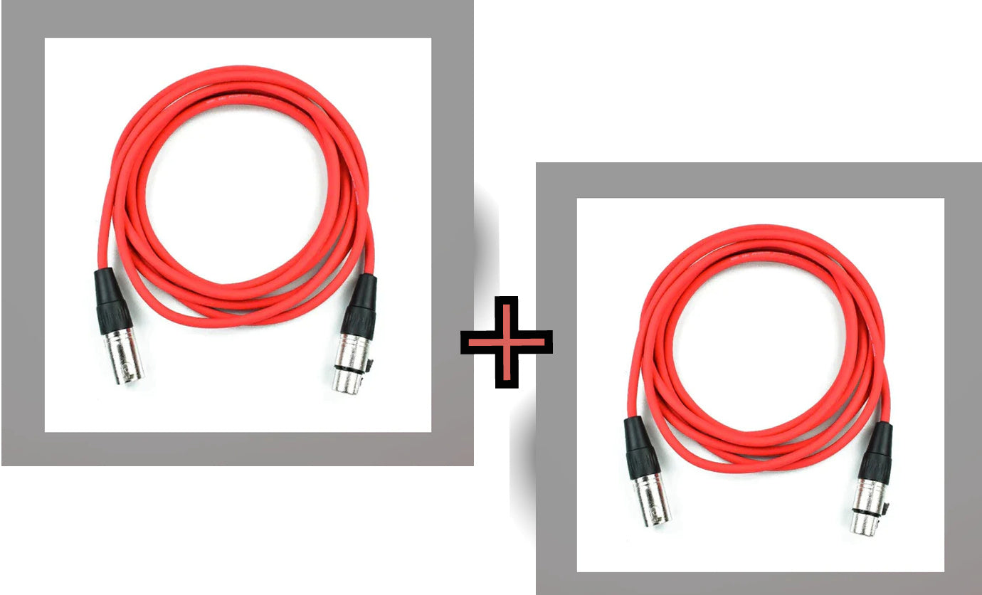 Imported Balanced XLR Cable Male To Female (or Amplifier, Condenser, Microphone, Preamp) - Pair