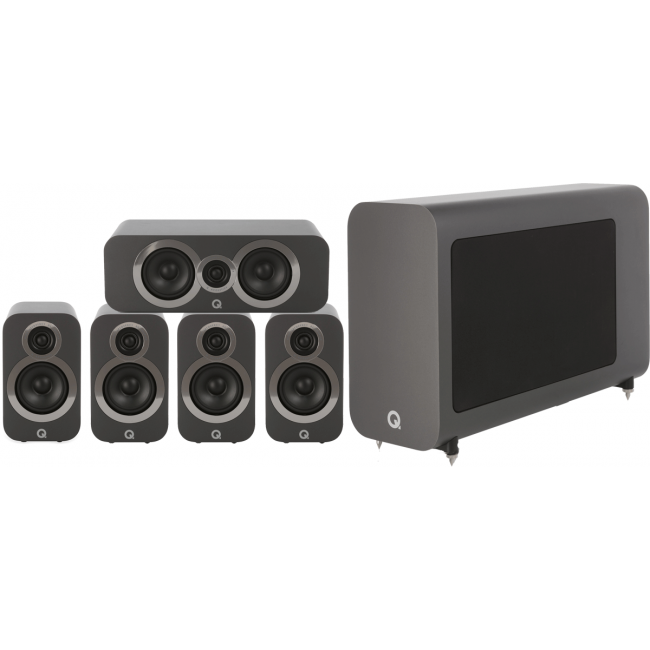 Q Acoustics Q3010i x 4 Compact Bookshelf Speakers + 3090 Center + 3060 Subwoofer - Dolby 5.1 Surround Sound Speaker Package # SP031 - Best Home Theatre Systems - Audiomaxx India