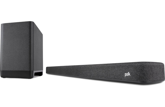 Polk Audio - React Sound Bar With Wireless Subwoofer and SR2 WiFi Surrounds - Built-in Bluetooth®, Wi-Fi, and Amazon Alexa