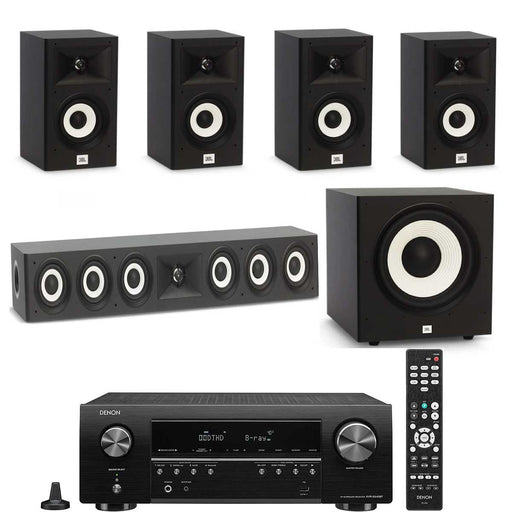 Denon AVR x250BT With JBL A120 + A135 Speaker Set With A100P 10" Subwoofer - Dolby 5.1 Home Theater Package # AM501056 - Best Home Theatre Systems - Audiomaxx India