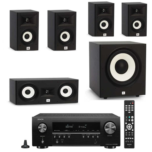 Denon AVR x250BT With JBL A130 + A120 + A125C Speaker Set + A100P 10" Subwoofer - Dolby 5.1 Home Theater Package # AM501051 - Best Home Theatre Systems - Audiomaxx India