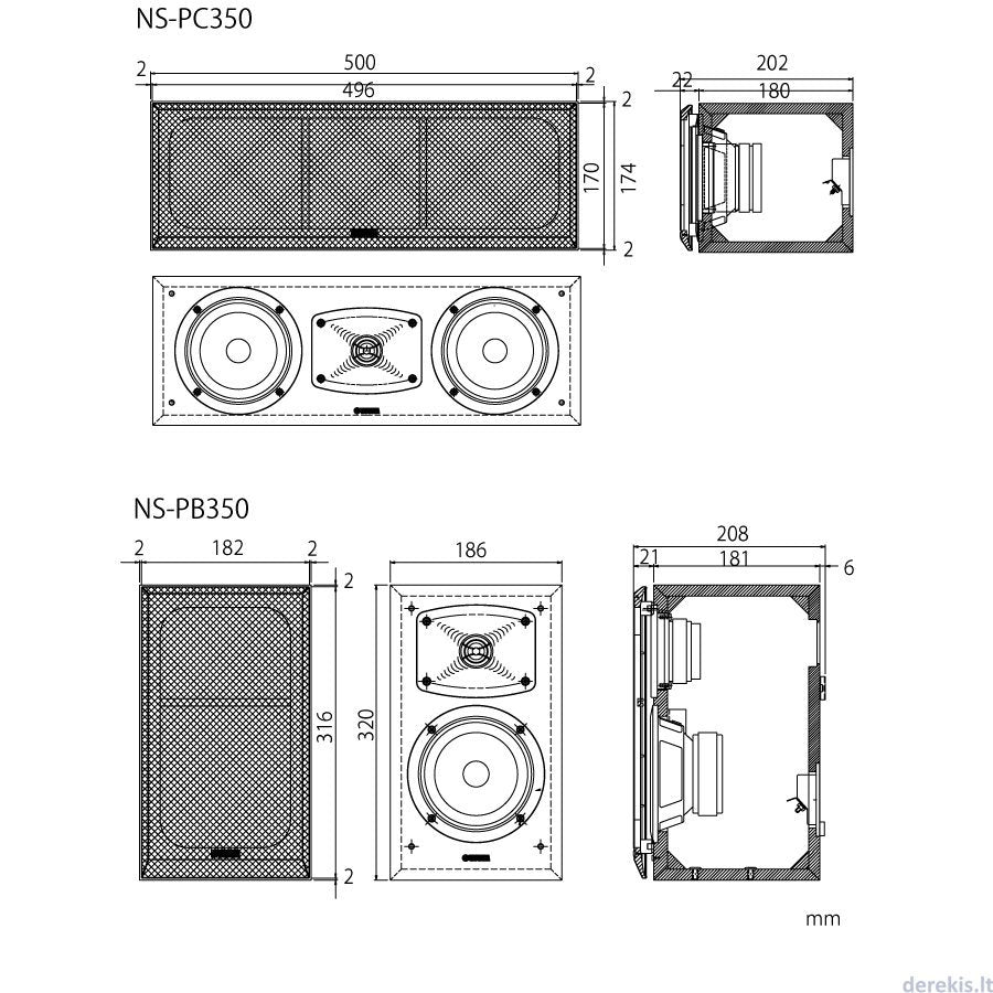 Yamaha NS-P350 Bookshelf & Center  3.0 Speaker Package (1 Center With Front Left And Front Right Bookshelf Speaker - Pair) Package # SP002 - Best Home Theatre Systems - Audiomaxx India