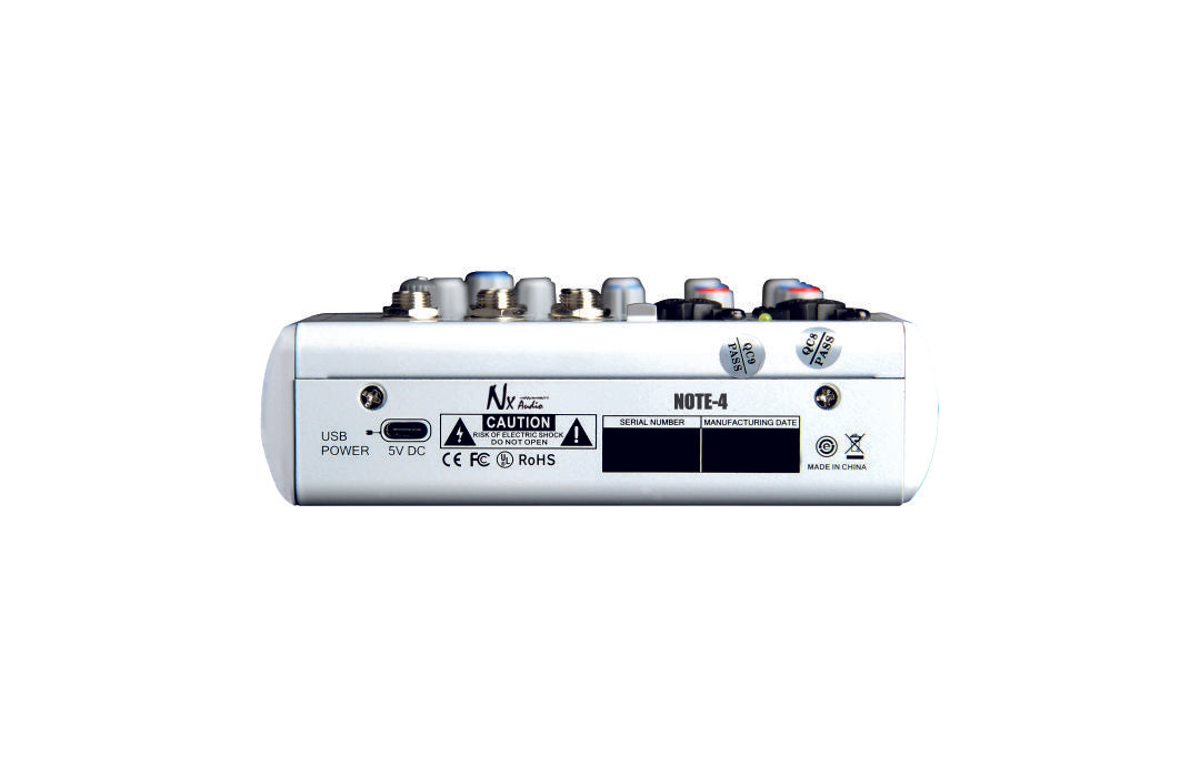 NX Audio NOTE4 Multi-Purpose 4-Channel Mixer With Audio Interface And JBL CSHM10 Microphones