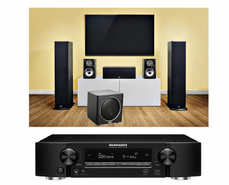 Marantz NR1510 With Polk Audio T50 Fusion - Dolby 5.1 Home Theater Package #AM501099