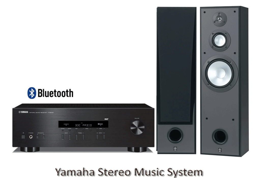 Yamaha RS202 Amplifier With NS-8390 Tower Speakers - 2.0 Stereo Music System # AM200055 - Best Home Theatre Systems - Audiomaxx India