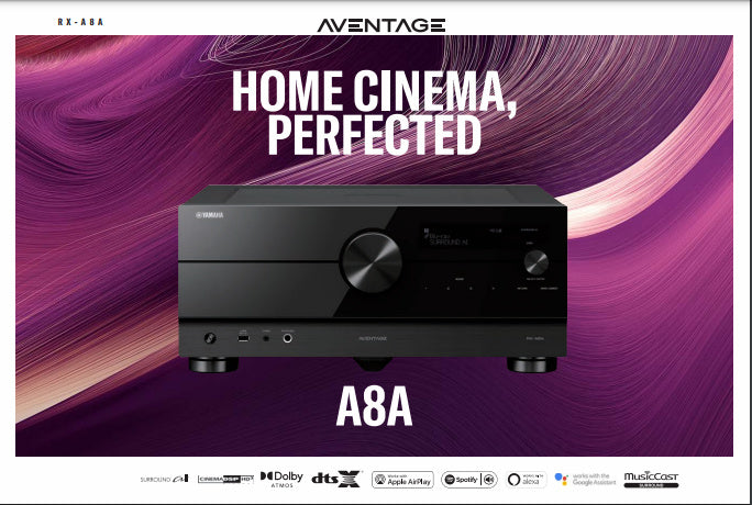 Yamaha AVENTAGE RXA8A 11.2-Ch Home Theater Receiver With Dolby Atmos®, Wi-Fi®, Bluetooth®, Apple AirPlay® 2, and Alexa Compatibility