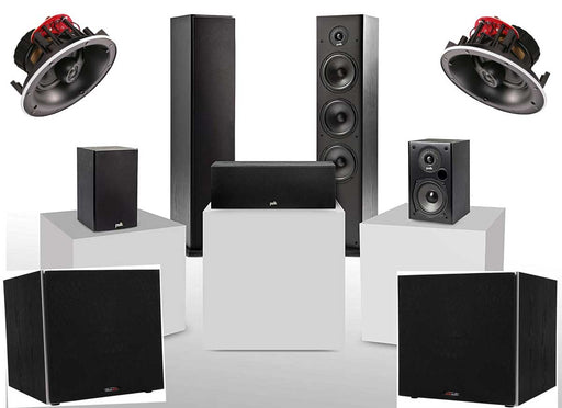 Polk Audio Fusion T50 Speaker Set - Dolby 7.2 Surround Sound Speaker Package # SP004