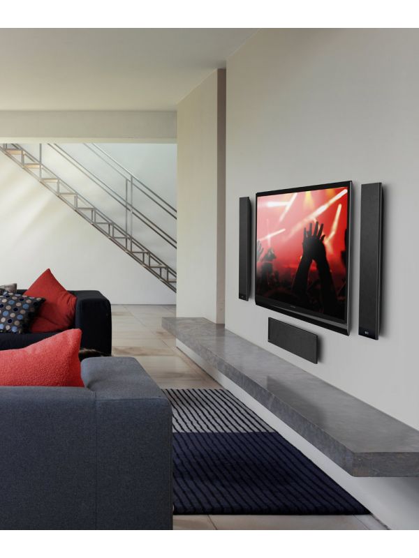 KEF T301 Ultra Slim On-Wall Speaker System With Kube10 Subwoofer  -  Dolby 5.1 Surround Sound Satellite Speaker Package # SP056 - Best Home Theatre Systems - Audiomaxx India