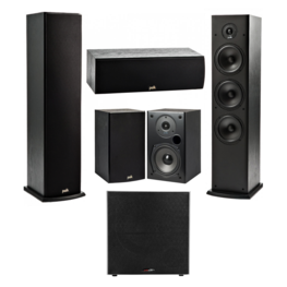 Denon X250BT With Polk T50 Fusion Tower Speaker Set - Dolby 5.1 Home Theater Package # AM501014 - Best Home Theatre Systems - Audiomaxx India