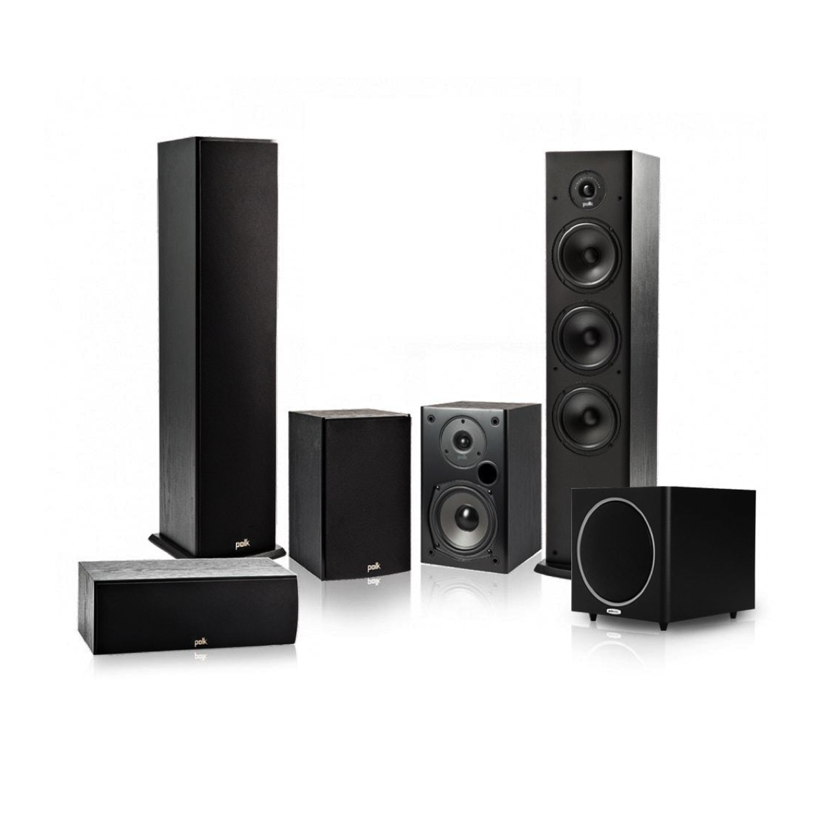 Polk Audio Fusion T50 Tower Set With 10 Inch Powered Subwoofer - Dolby 5.1 Surround Sound Speaker Package # SP017 - Best Home Theatre Systems - Audiomaxx India