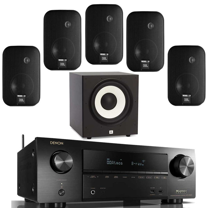 Denon AVR X1600H With Control One Speaker Set + A120P 12" Subwoofer - Dolby 5.1 Home Theater Package # AM501068 - Best Home Theatre Systems - Audiomaxx India